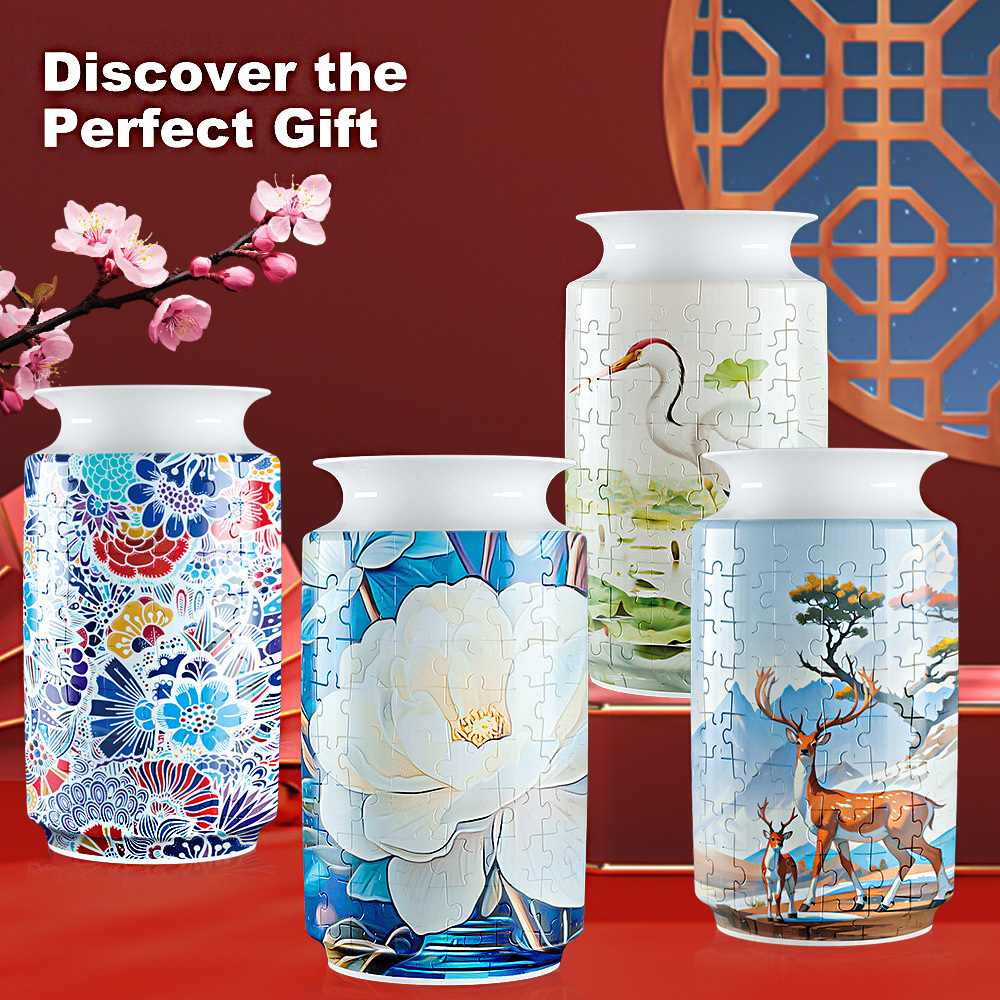 3D Five-Color Mosaic Flower Style Puzzle Jar - (162 Pieces)