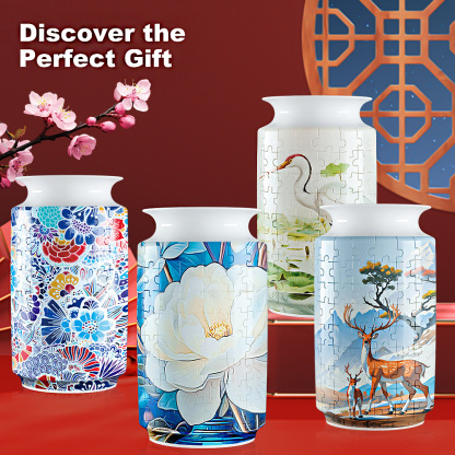 3D Five-Color Mosaic Flower Style Puzzle Jar - (162 Pieces)