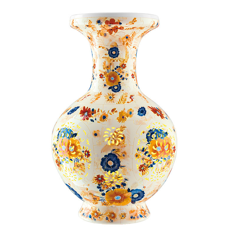 3D Yellow Sunflower Style LED Light Puzzle Medium Vase - (200Pieces)💡