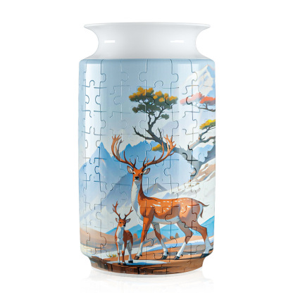 3D Sika Deer Style Puzzle Jar - (162 Pieces)
