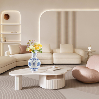 3D White Jade Flower Totem Pattern Style Puzzle Medium Vase - (200Pieces)💡