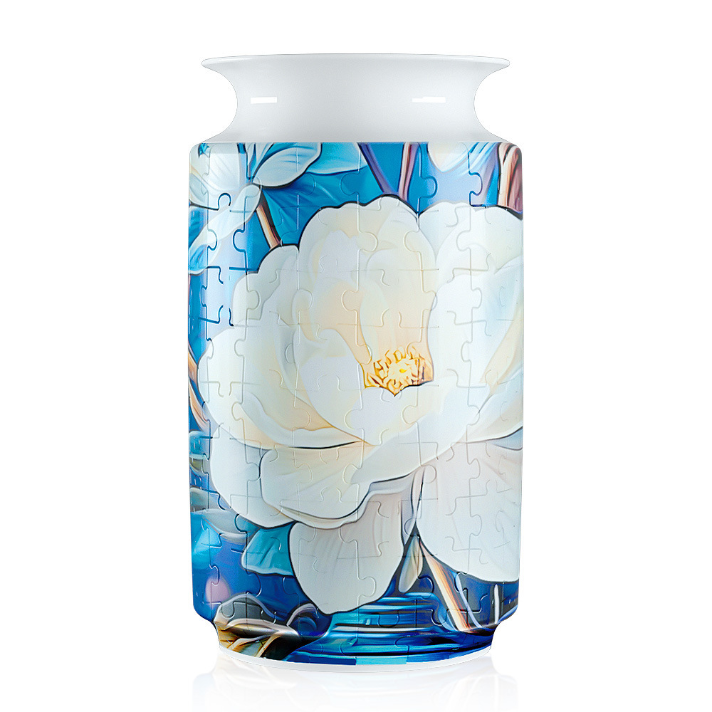 3D White Orchid Style Puzzle Jar - (162 Pieces)
