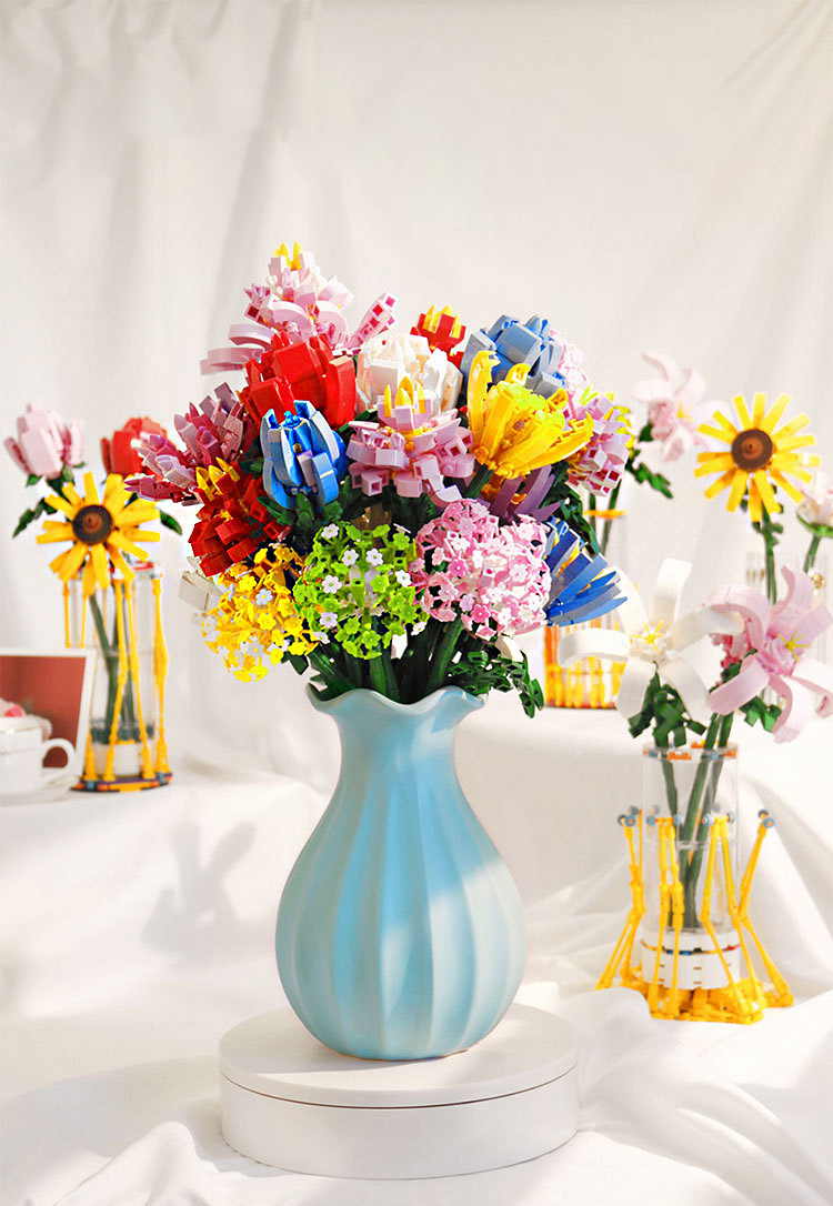 Chrysanthemum yellow Bouquet Jigsaw Puzzle Blocks-Eternal Flower