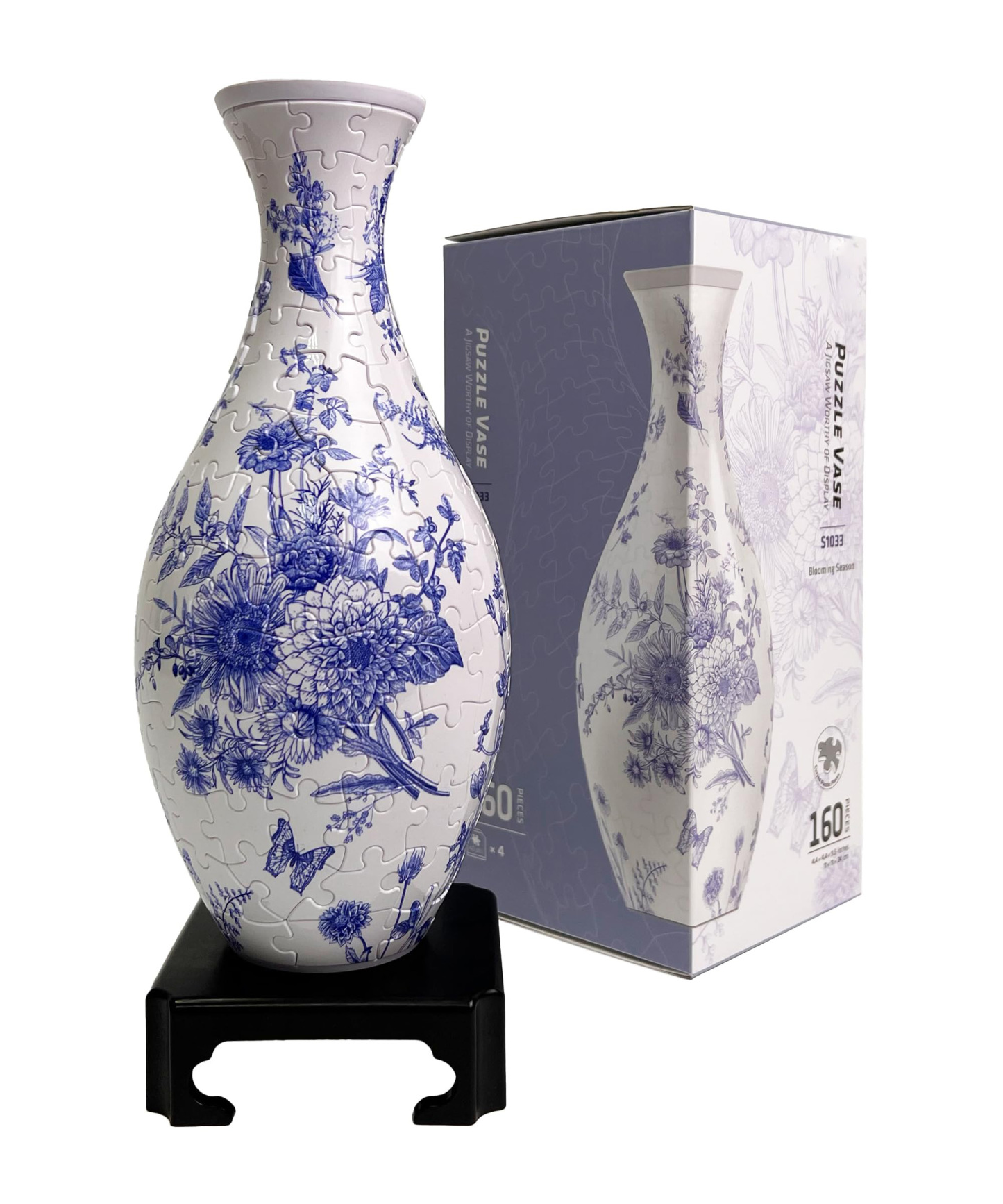 3D Linear Vintage Chrysanthemum Puzzle Vase - (160 Pieces) – eunisie