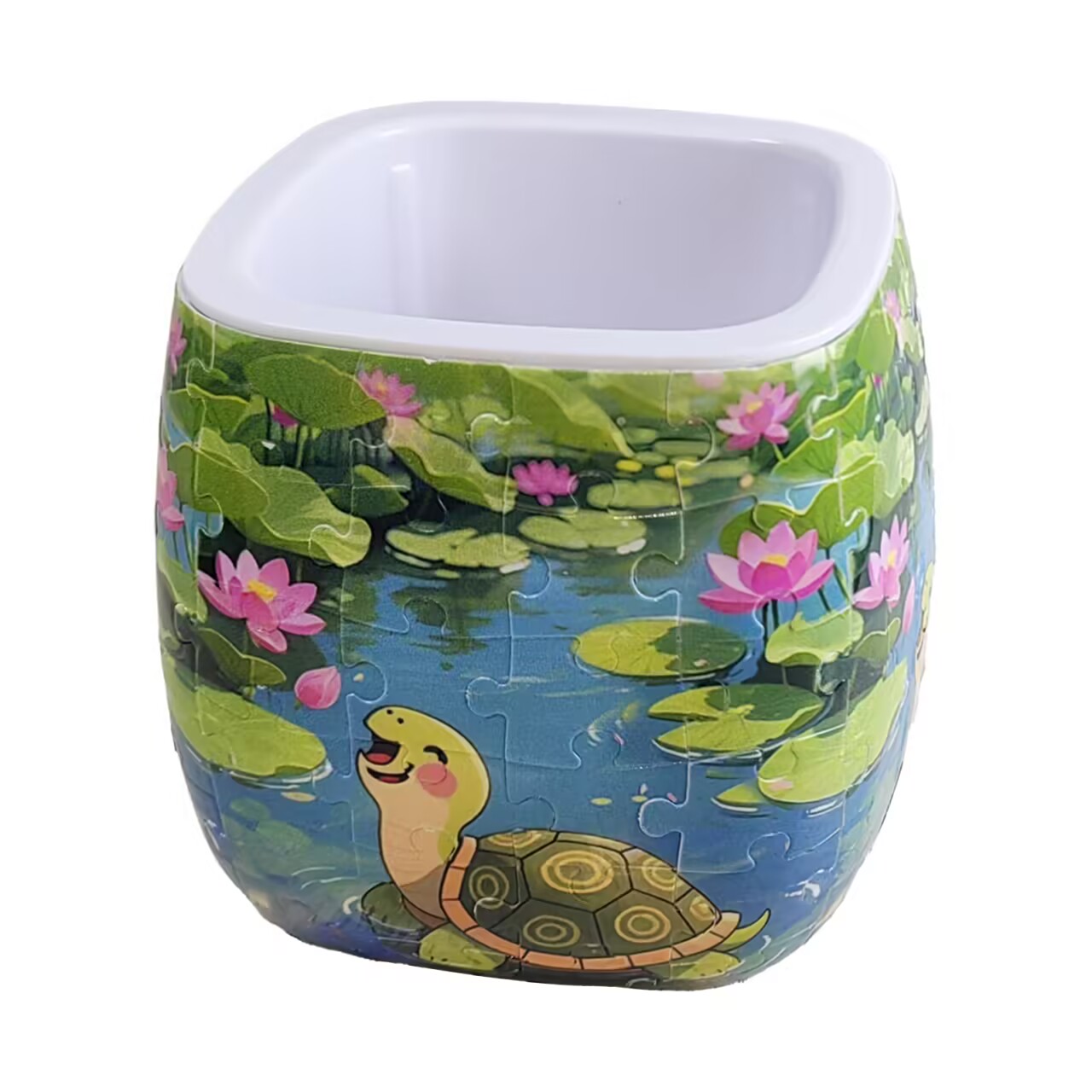 3D Summer Lotus Turtle Flower Pot Puzzle - ( 96 Piece )
