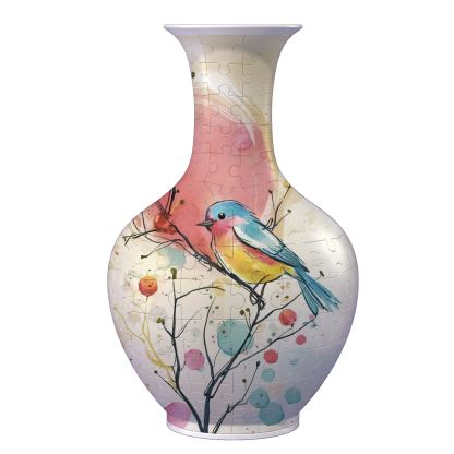 [Copy]3D Sky Flower Tree Series Long Neck Round Puzzle Vase - (160 Pieces)