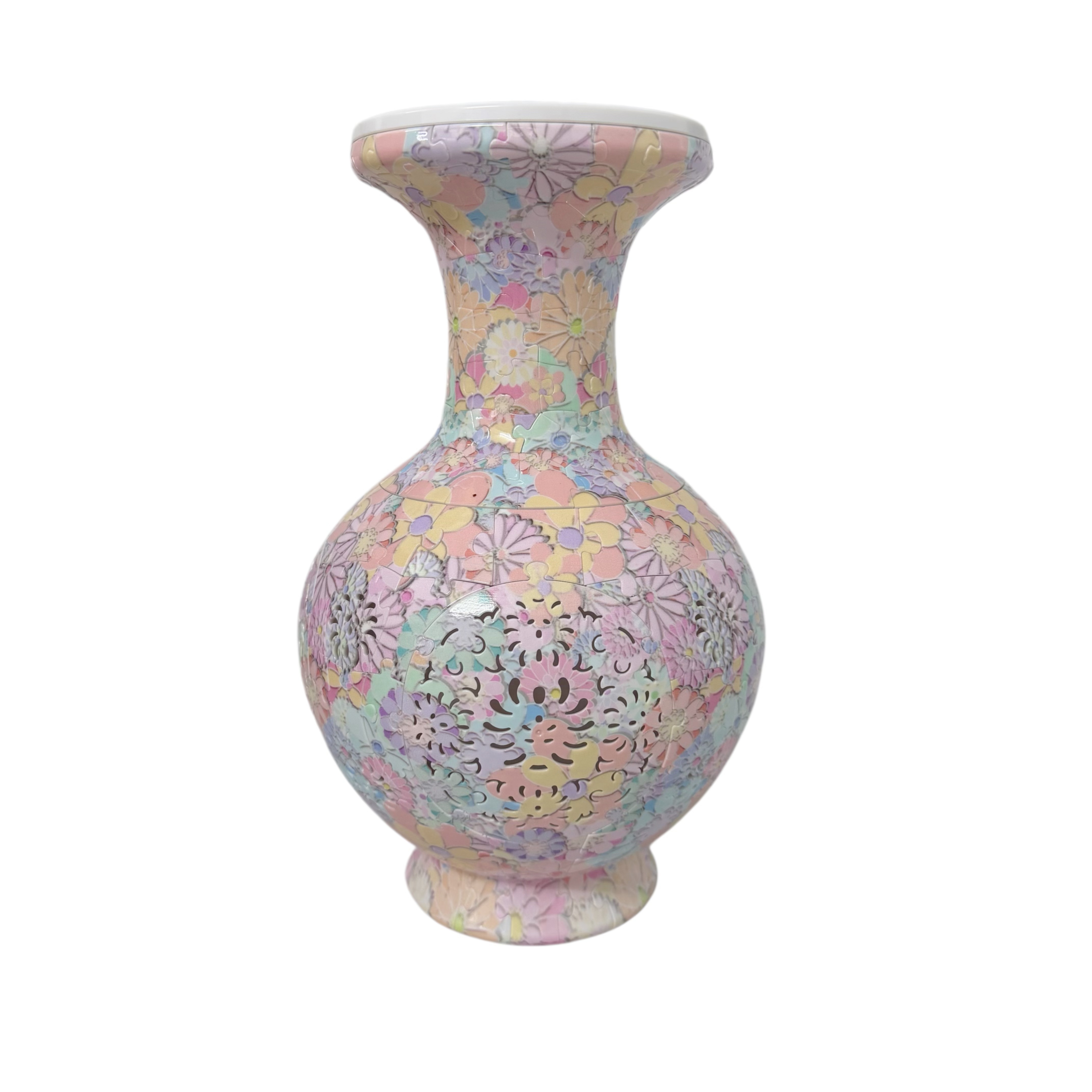 3D Chrysanthemum Painting Style LED Light Puzzle Large Vase - (200Pieces)💡