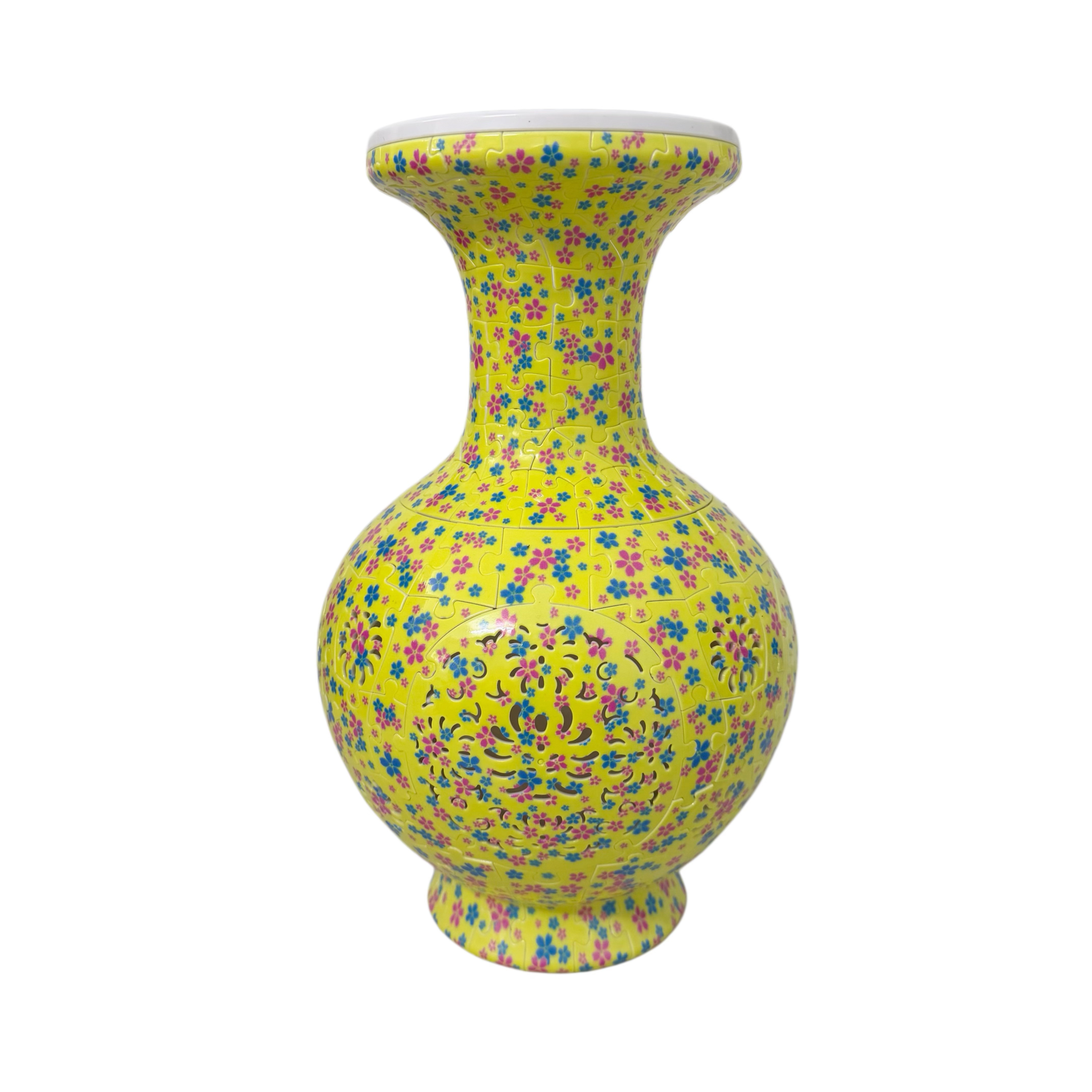3D Yellow Clover Style LED Light Puzzle Large Vase - (200Pieces)💡