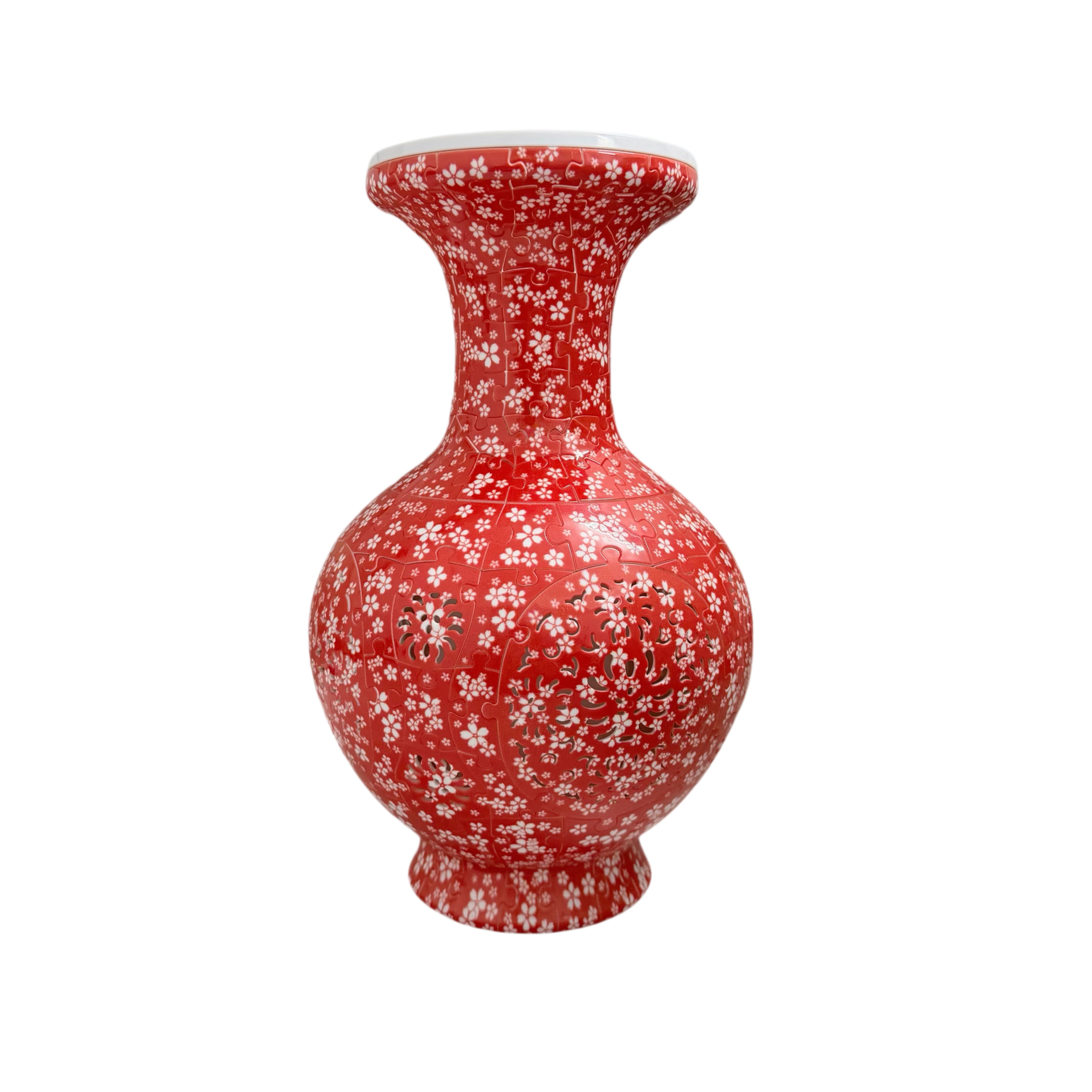 3D National Culture Flower Totem Style LED Light Puzzle Large Vase