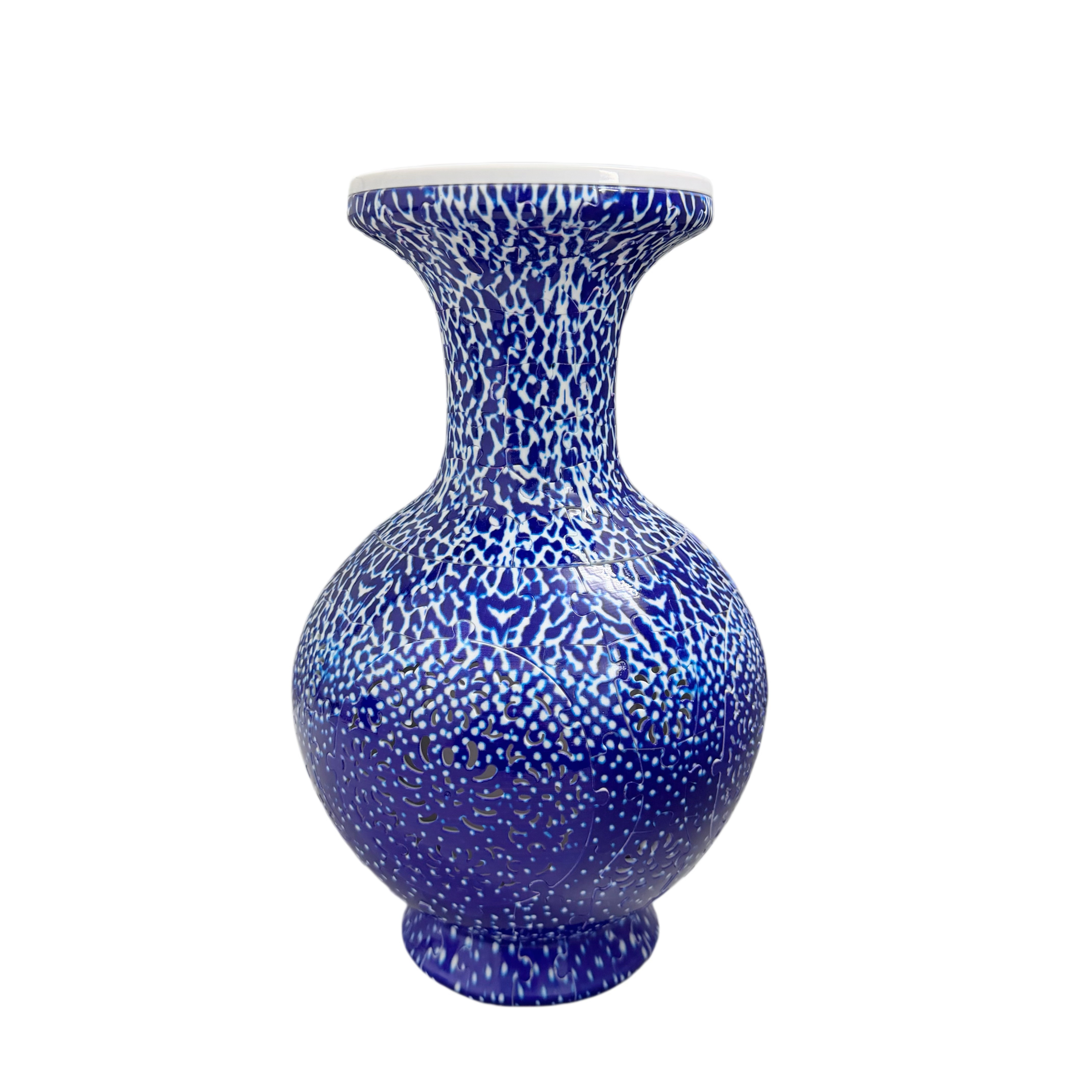 3D Blue Texture Style LED Light Puzzle Large Vase - (200Pieces)💡