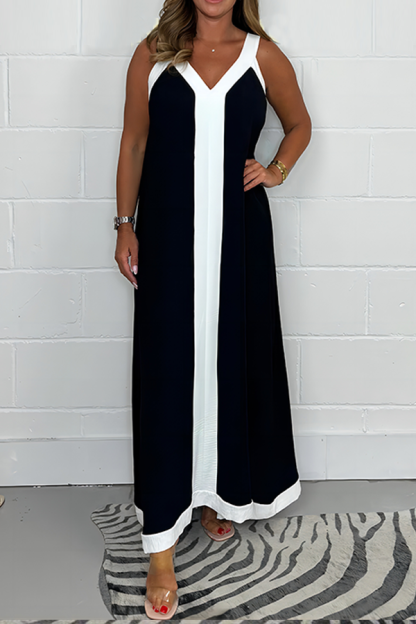 Panelled Trim Maxi Dress