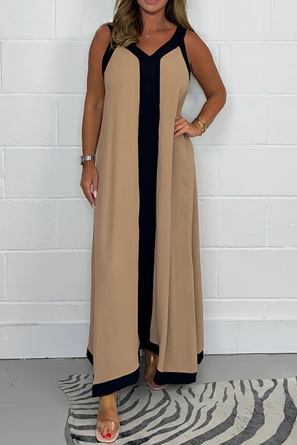 Panelled Trim Maxi Dress