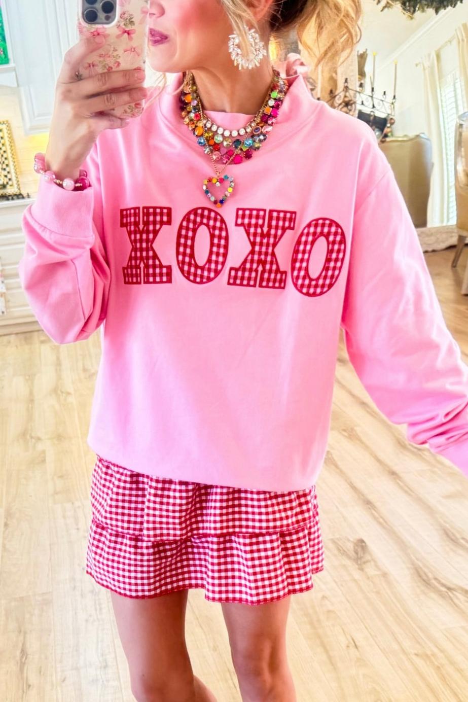 XOXO Mock Neck Sweatshirt