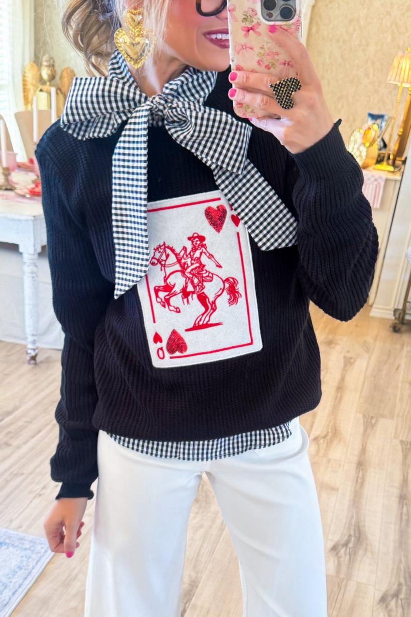 Black Rodeo Queen of Hearts Knit Sweater