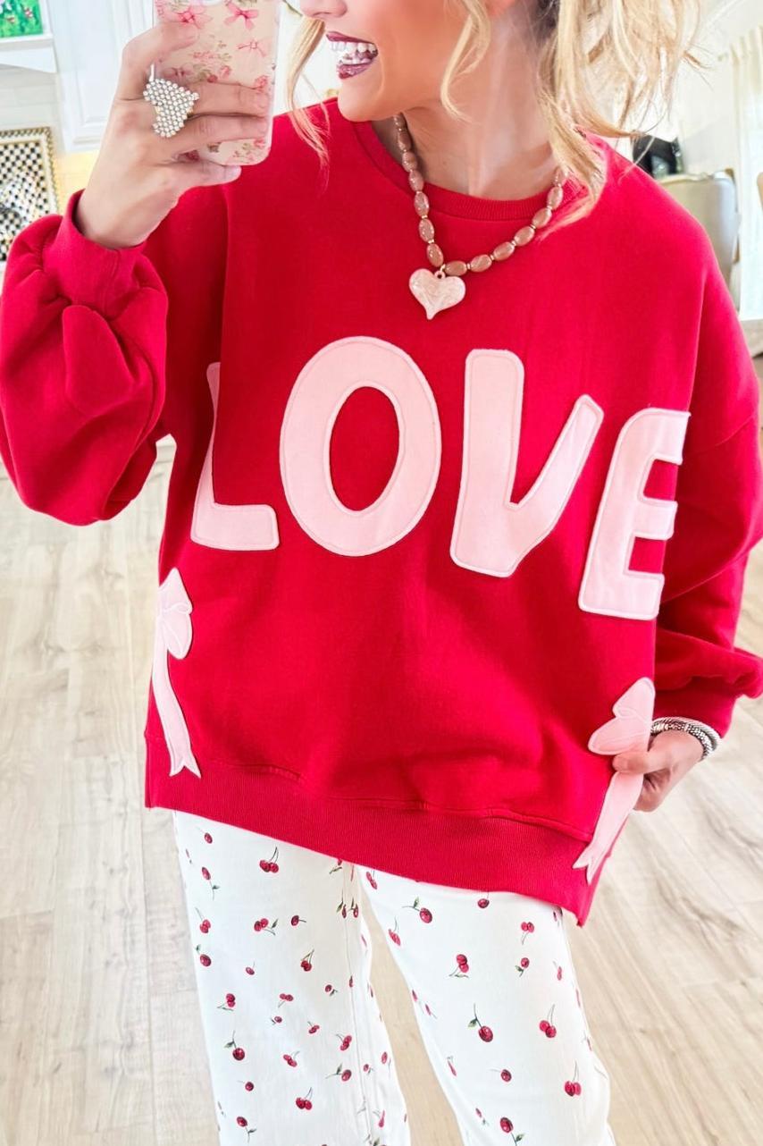 Red Love Bow Sweatshirt
