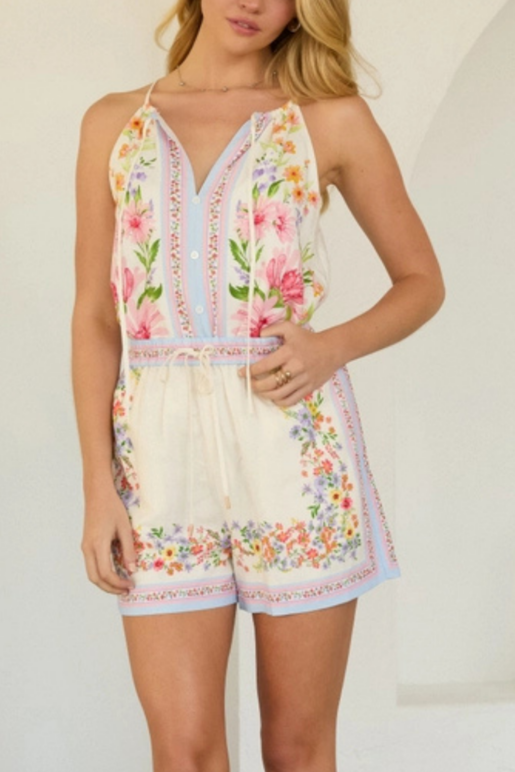 Floral Boarder Short Set