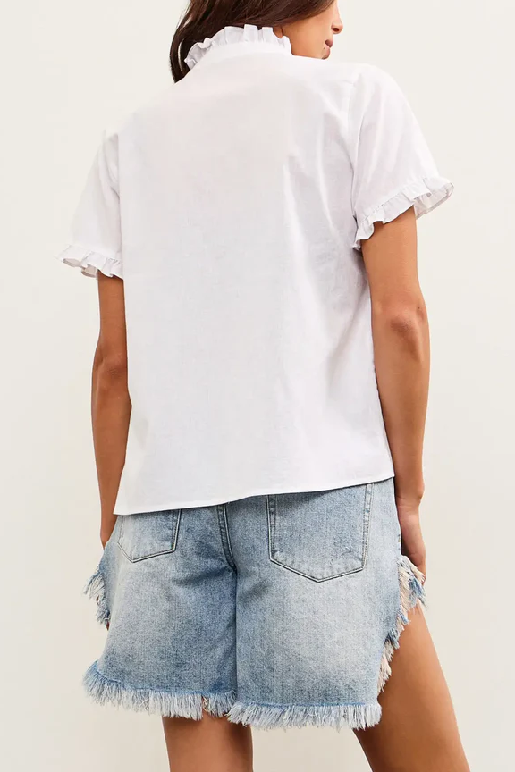 The Ruffle Trim Button Up Shirt