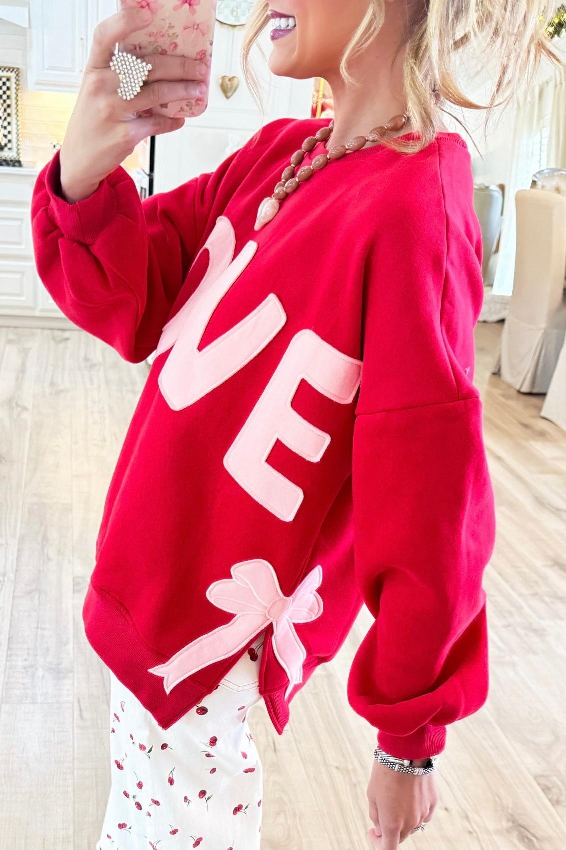 Red Love Bow Sweatshirt