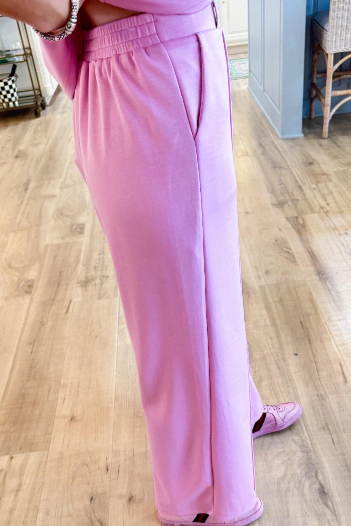 Pink Sleeveless Mockneck Pant Set