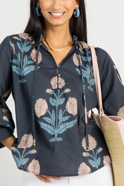 Block Print Button Top