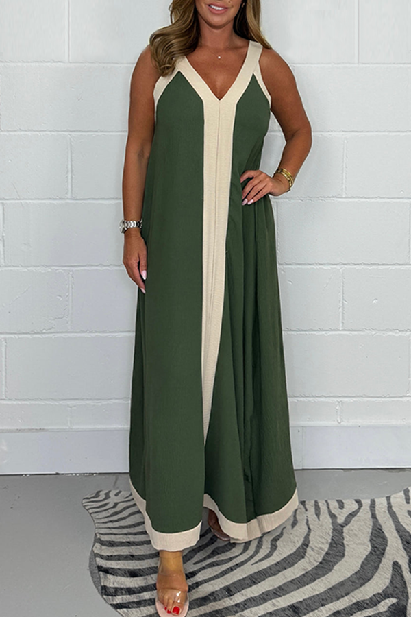 Panelled Trim Maxi Dress