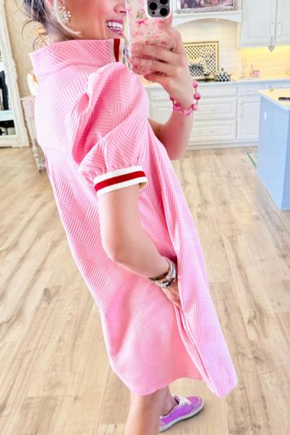 Bubble Pink Textured Mini Dress