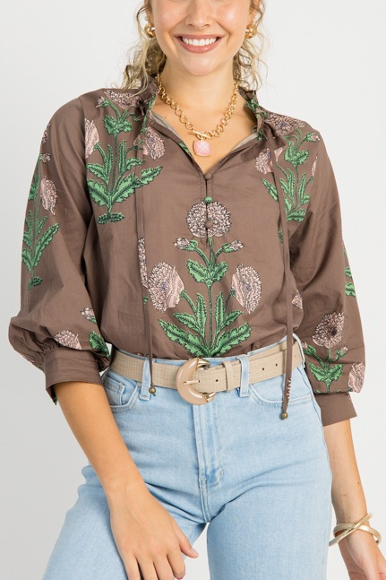 Block Print Button Top