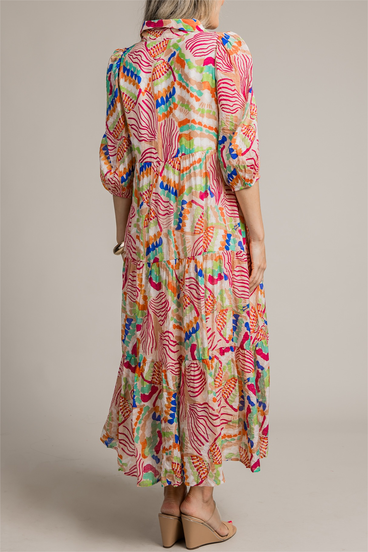 Flowing Sleeve Midi Dress