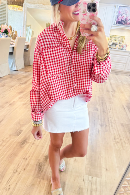 Gingham Long Sleeve Button Down