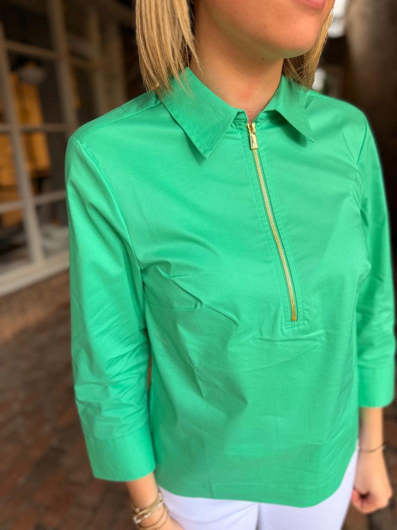 Stretch Three-Quarter Sleeve Blouse