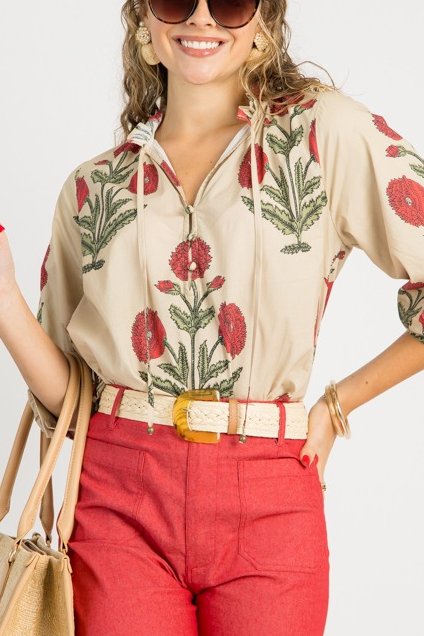 Block Print Button Top