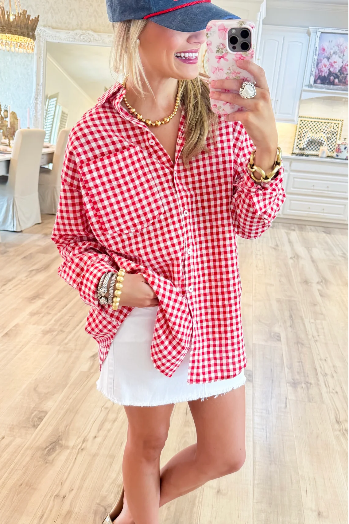 Gingham Long Sleeve Button Down