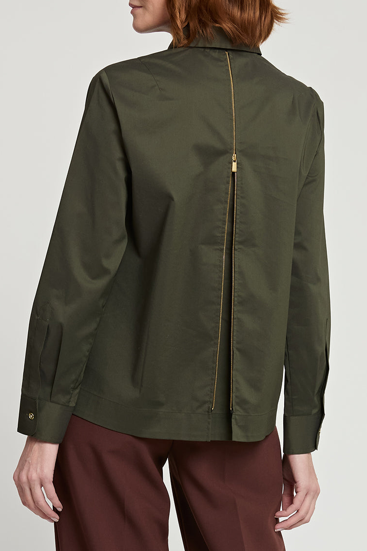 Long Sleeve Zip Back Shirt