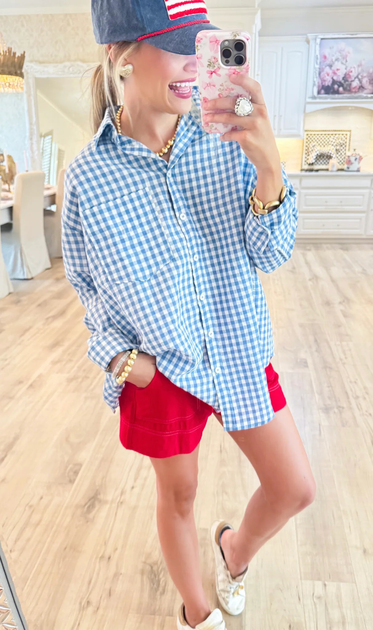 Gingham Long Sleeve Button Down