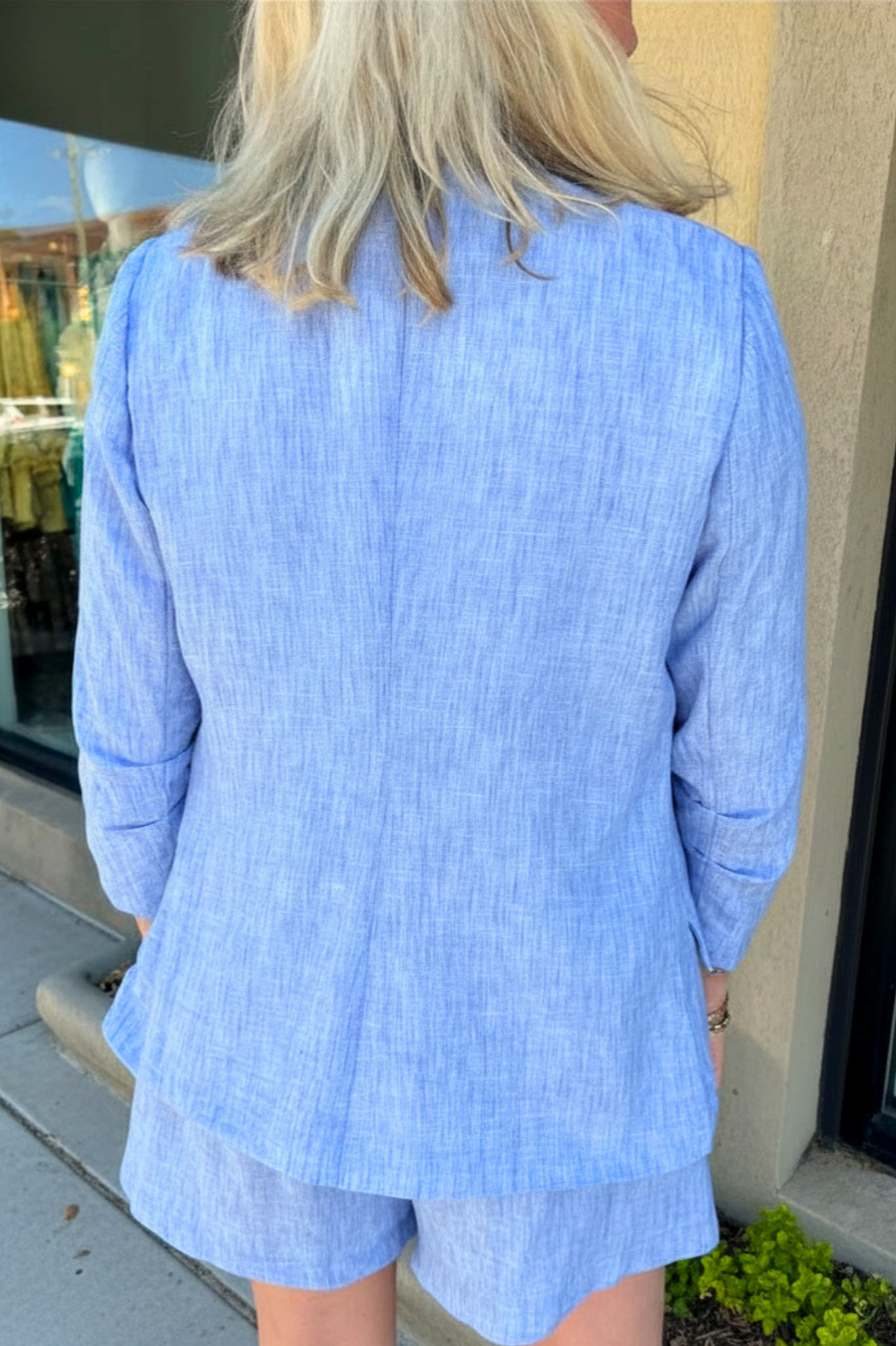 Ruffled Blazer and Shorts Set