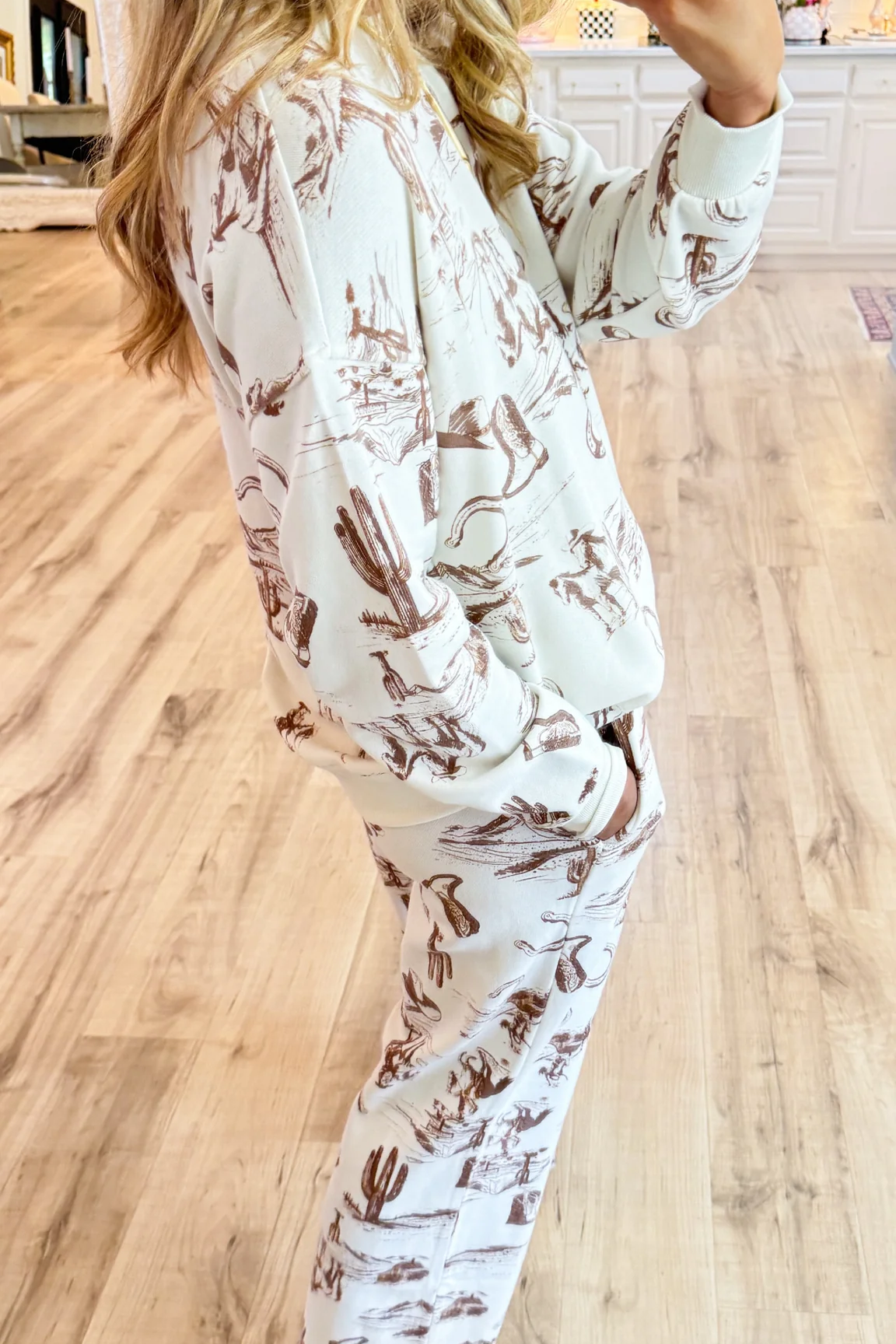 Western Print Pant Set