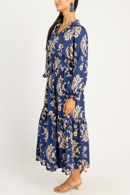 Elsie Printed Maxi, Navy
