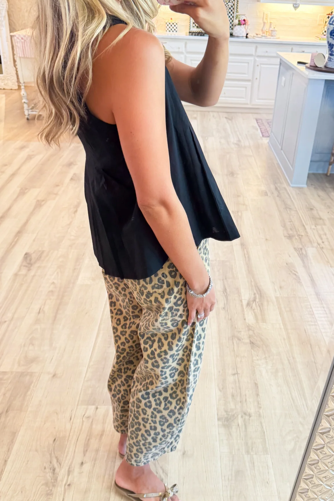 Pintuck Flared Babydoll Top