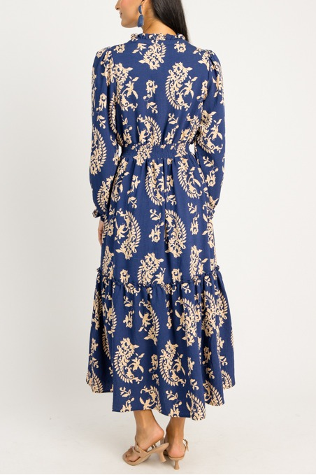 Elsie Printed Maxi, Navy