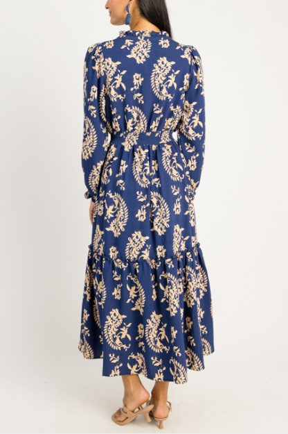 Elsie Printed Maxi, Navy