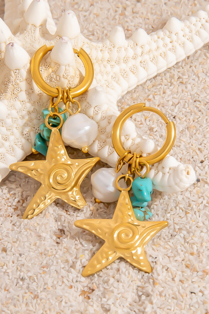 Starfish Pearl Earrings