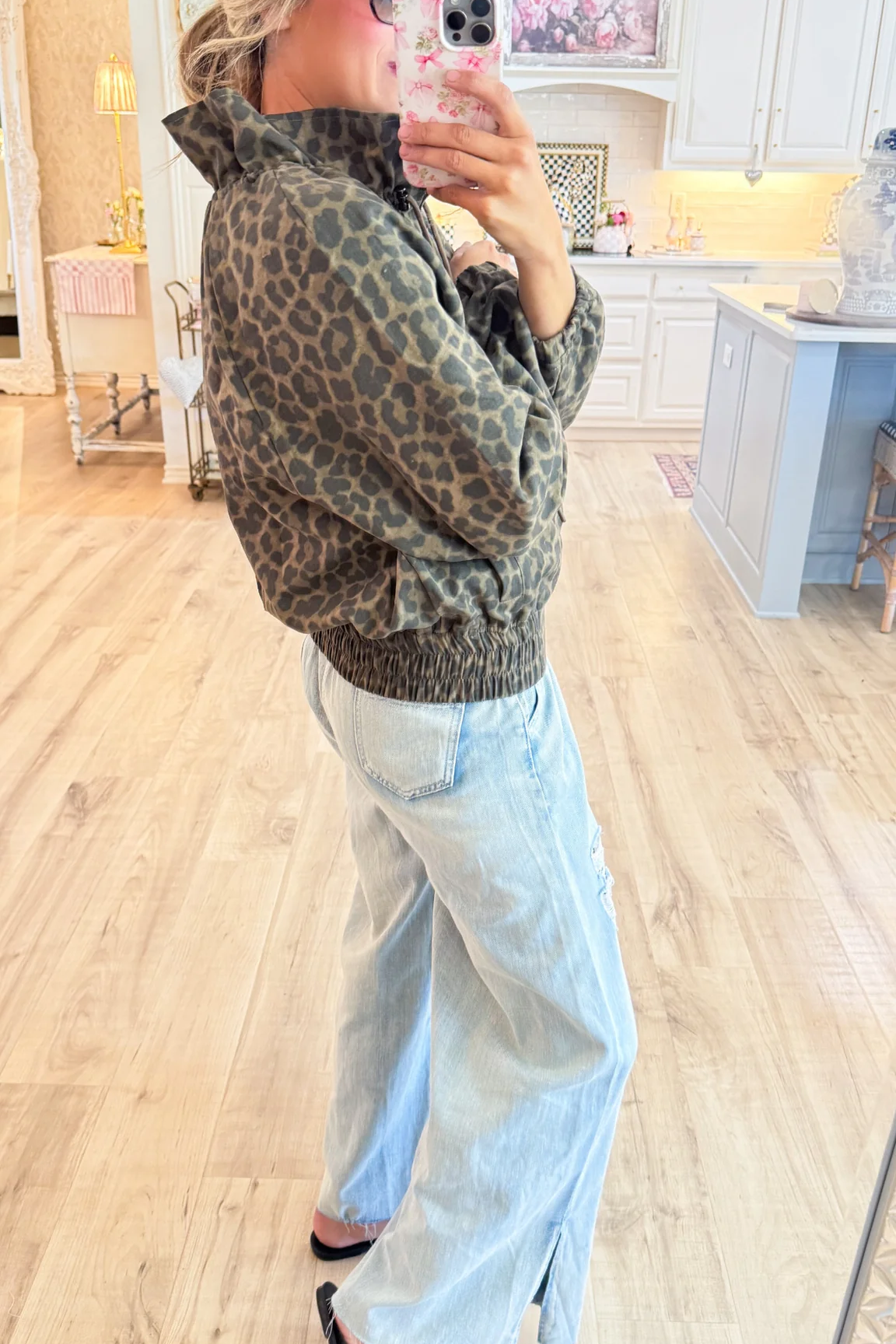 Chocolate Leopard Zip Up Jacket