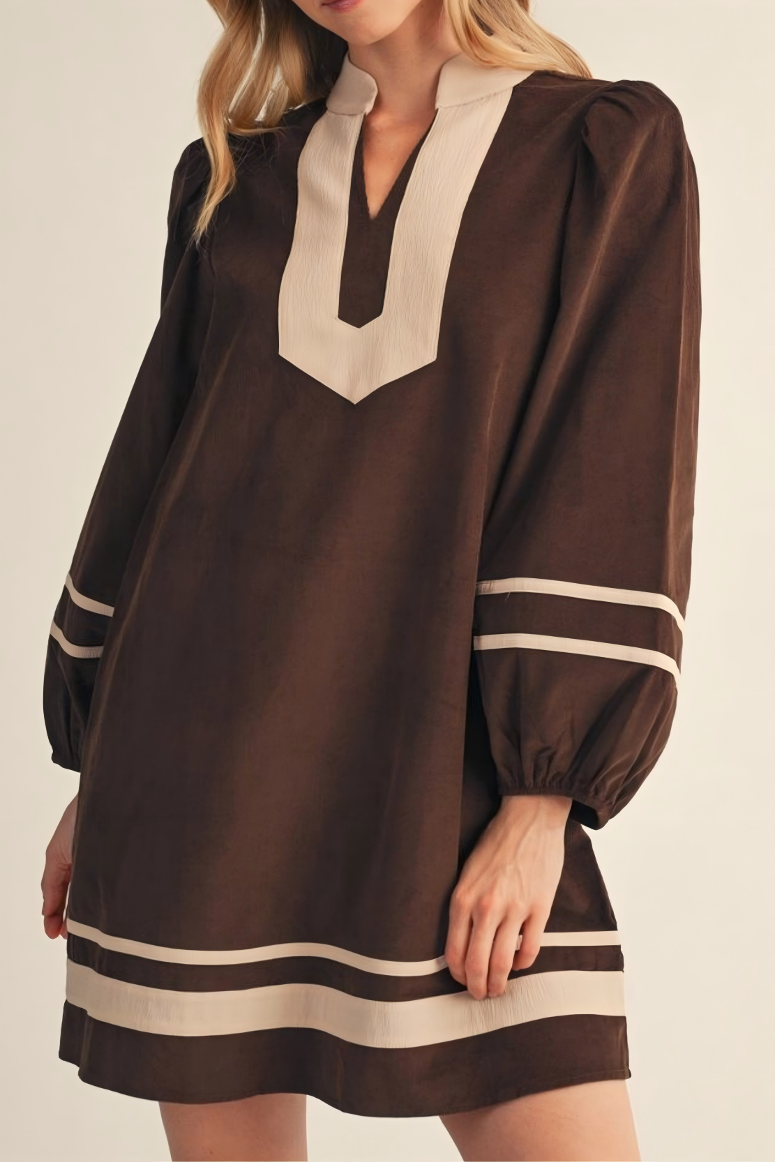 Corduroy Contrast Trim Dress