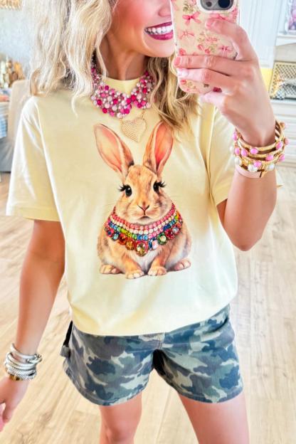 Bunny Jeweled Collar Tee