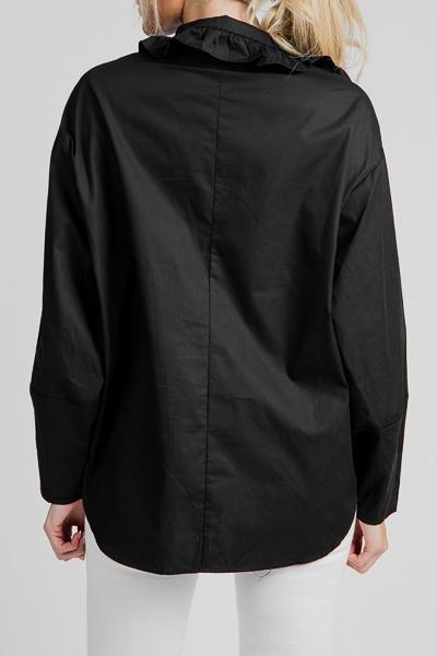 High Collar Elegant Wide Sleeves Shirt