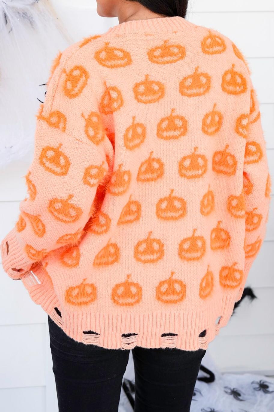 Ripped Jack O Lantern Long Sleeve Sweatshirt