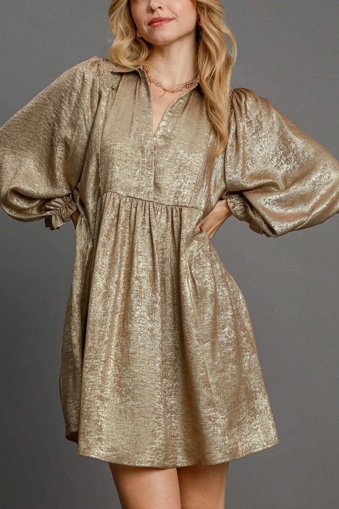 Gold and Glitter Mini Dress