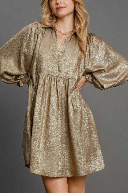 Gold and Glitter Mini Dress