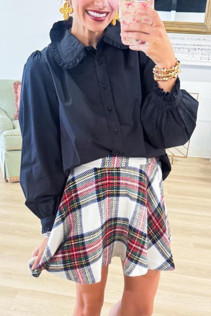 Lvory Multi Plaid Skirt