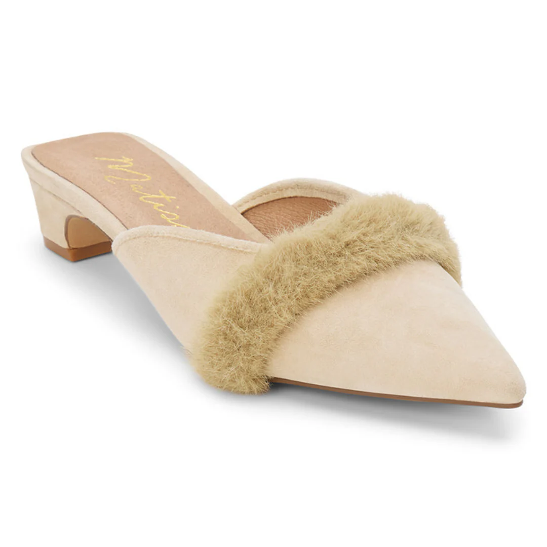 Kellan Heeled Mule - Natural Suede